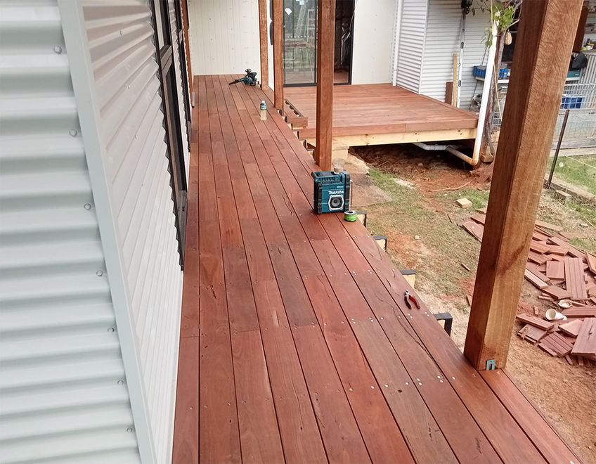 Timber veranda extension built along home exterior in Albany Western Australia.