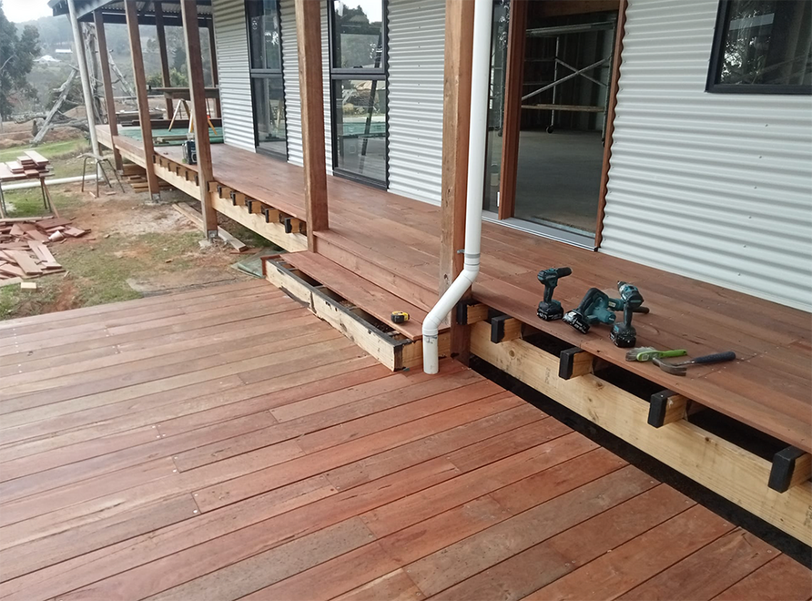 New hardwood decking installed for residential home in Albany WA.