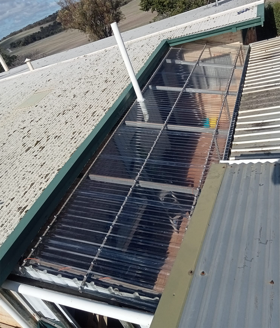Clear perspex roofing installed over outdoor area by Nate’s Carpentry & Home Maintenance in Albany WA.