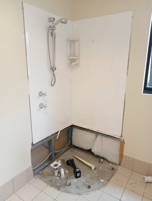 Bathroom renovation preparation stage in Albany WA home before upgrade.